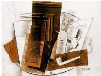 Georges Braque : Bottle, Newspaper, Pipe, and Glass
